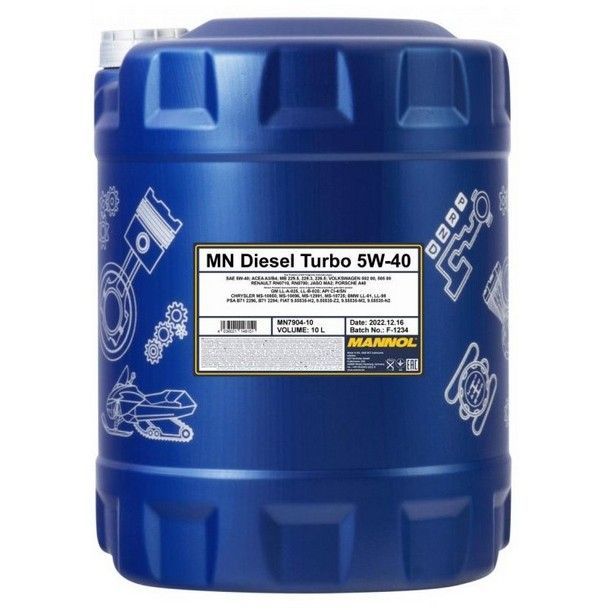 Mannol DIESEL TURBO 7904 5W-40 API CI-4/SN; ACEA A3/B4 синтетическое 10 л MN7904-10